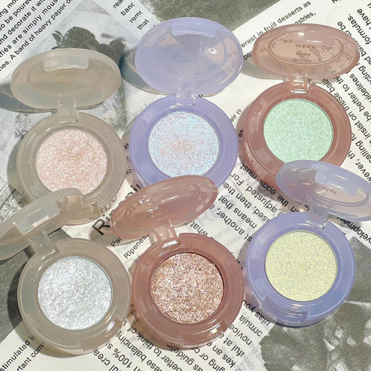 Bulb's Plans Monochrome Eyeshadow Pearlescent Glitter Soft Neutral Makeup Shimmery Eye Shadow Long-Wearing Shiny Beauty Cosmetic