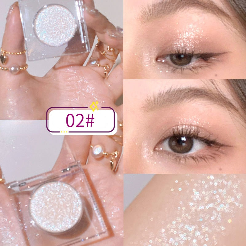 1Pc Glitter Eyeshadow Earth Tones Long Lasting Waterproof Eyeshadow Diamond Pearlescent Shiny Shimmer Eyeshadow Makeup Cosmetics