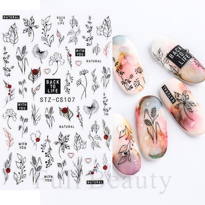 3D Christmas Sticker for Nails Cute Cartoon Sliders Snowflake Elk Xmas Tree Decal Gel Polisn Manicure Nail Art Decor SACA717-724