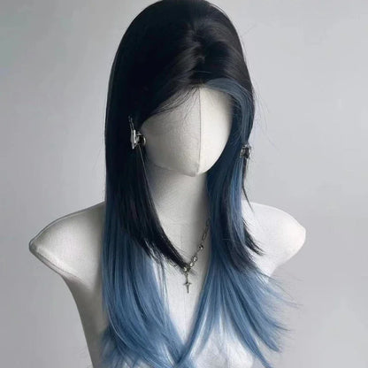 qgtao  -  Synthetic Cosplay wigs Mullet Head Wig Natural  Long Hair Gradien High Quality wig For Men and Women Short Straight Wolf