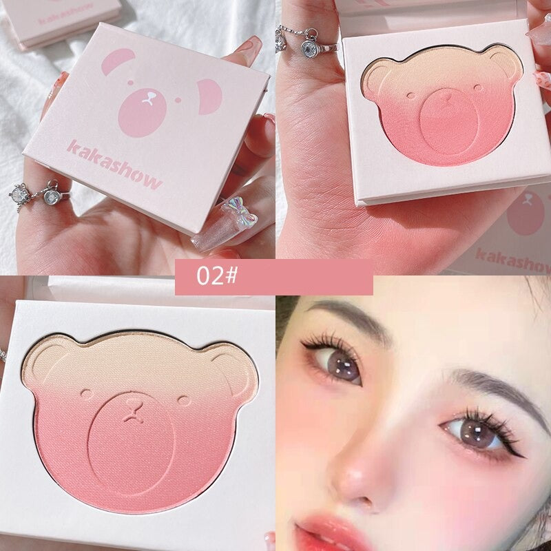 Lovely Bear Natural Matte Blusher Smooth Powder Pink Blush Long Lasting Waterproof Easy to wear Pigmented Cheek Makeup Cosmetics