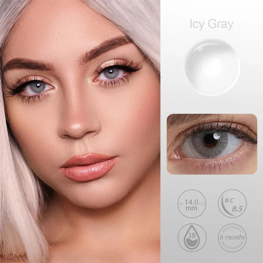 qgtao （0~-6.00）Natural Colored Contact Lenses with Prescription Myopia Lenses with Degree Brown Lenses Gray Pupils