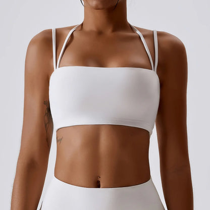 qgtao Women's Sports Underwear Gym High Strength Fitness Vest Shockproof Tight Quick-Drying Yoga Bra Outdoor Running Back Yoga Top