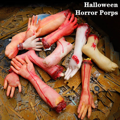 Halloween Decoration Party Horror Props Bloody Fake Arm Hand Creepy Finger Foot Scary Halloween Party Decor For Home Outdoor