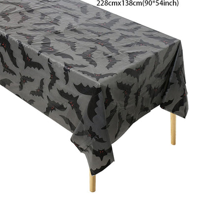 Halloween Decoration Tablecloth Pumpkin Spider Web Bat Plastic Table Cover Festival Party Home Table Decoration Supplies