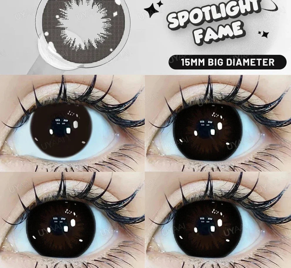 15mm Big Diameter Black Lenses 14.5mm Lenses  Colored Contact Lenses for Eyes Big Eye Lenses Natural Look Lenses