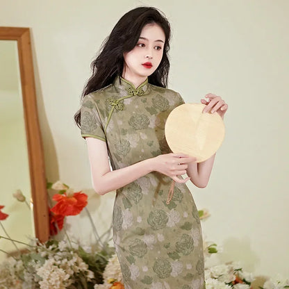 Cheongsam Qipao Fashion Clothes Casual Elegant Ethnic Style Vintage Dress for Women Streetwear Women Clothing Party Chinese