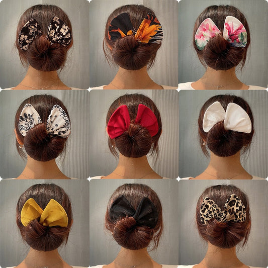 Headband Roller Hair Curler Donut Bun Maker Women's Bow Rabbit Ear Magic Hairstyle Ring Accessories Twisted Lazy Hairpin Tool