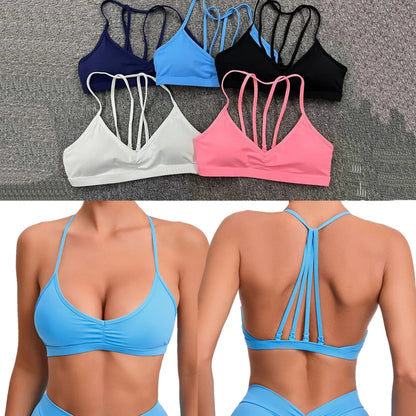 qgtao Hot Girl Hollow Out Running Sports Bra Fitness Yoga Bra Crop Tank Top Underwear Women Vest Shockproof Shirt Jogging Sportswear