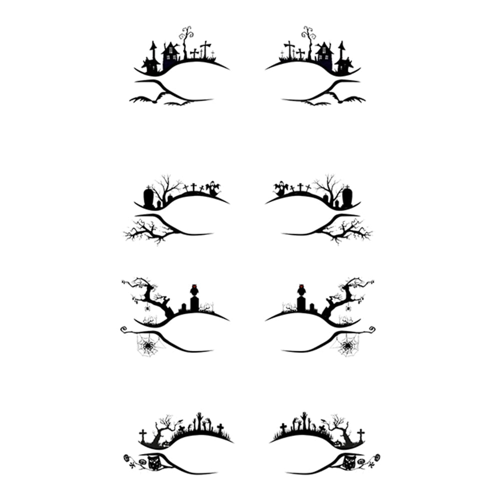 2/4pcs Temporary Eye Tattoo Stickers DIY Waterproof Flash Disposable Eyeshadow Eyeliner Face Sticker Halloween Makeup Tool