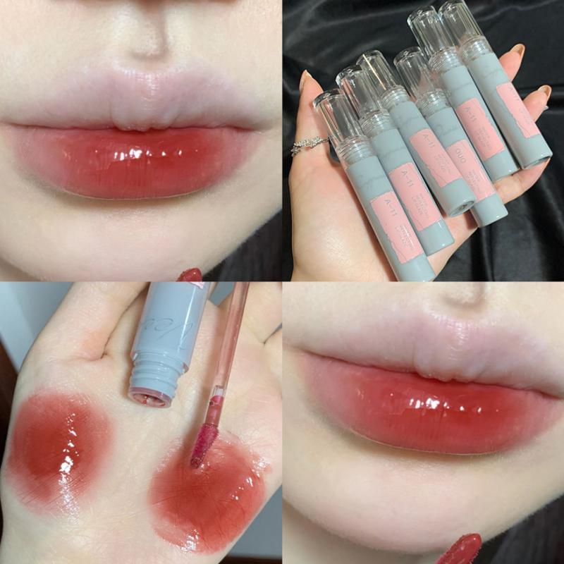 CAPPUVINI Mirror Lipstick Matte Texture Lip Gloss Waterproof Sweat Resistant Long Lasting Lip Glaze Sexy Red Lip Tint Makeup