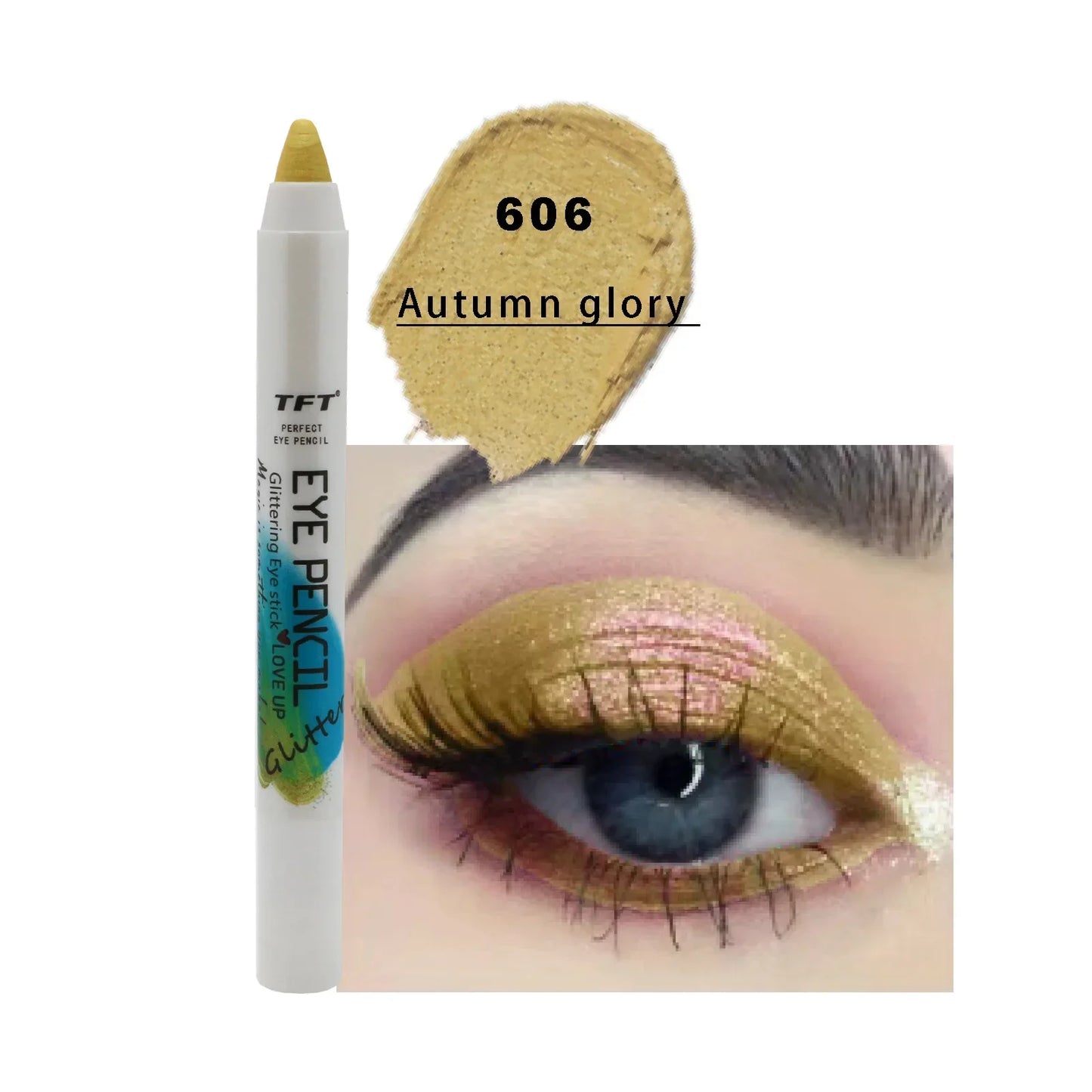 qgtao Pearlescent Eyeshadow Pencil Glitter Silkworm Liner Pen Highlighter Long Lasting Matte Eye Shadow Stick Eyes Makeup Cosmetics