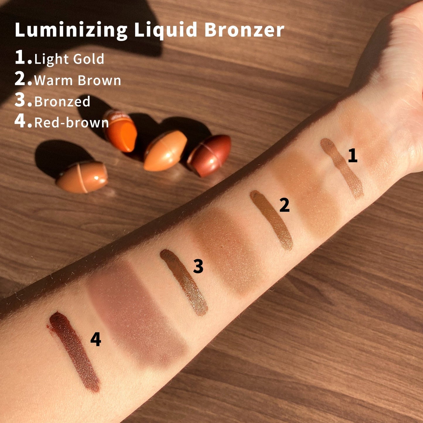 4 Colors Liquid Bronzer Face Makeup Pearlescent Contouring Brighten Highlight Bronzer Tint Women Facial Illuminator Cosmetic 8ML