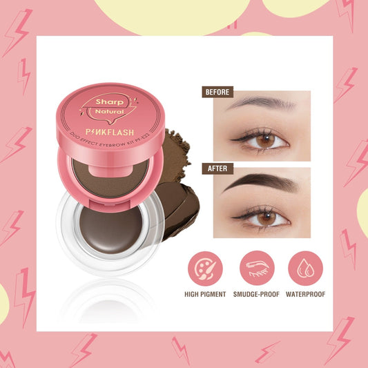 2 In 1 Double Eyebrow Pomade Cream No Fading 3D Tinted Sculpted 3 Colors  Eyebrow Gel  Enhancer Makeup