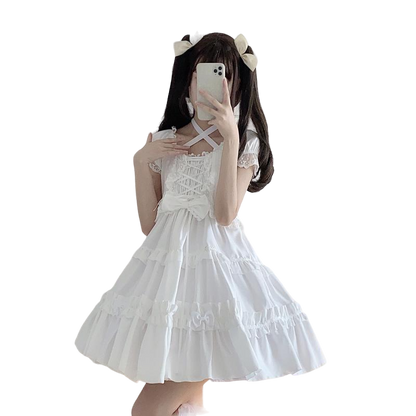 Lolita Goth Lace Ruffle Dress
