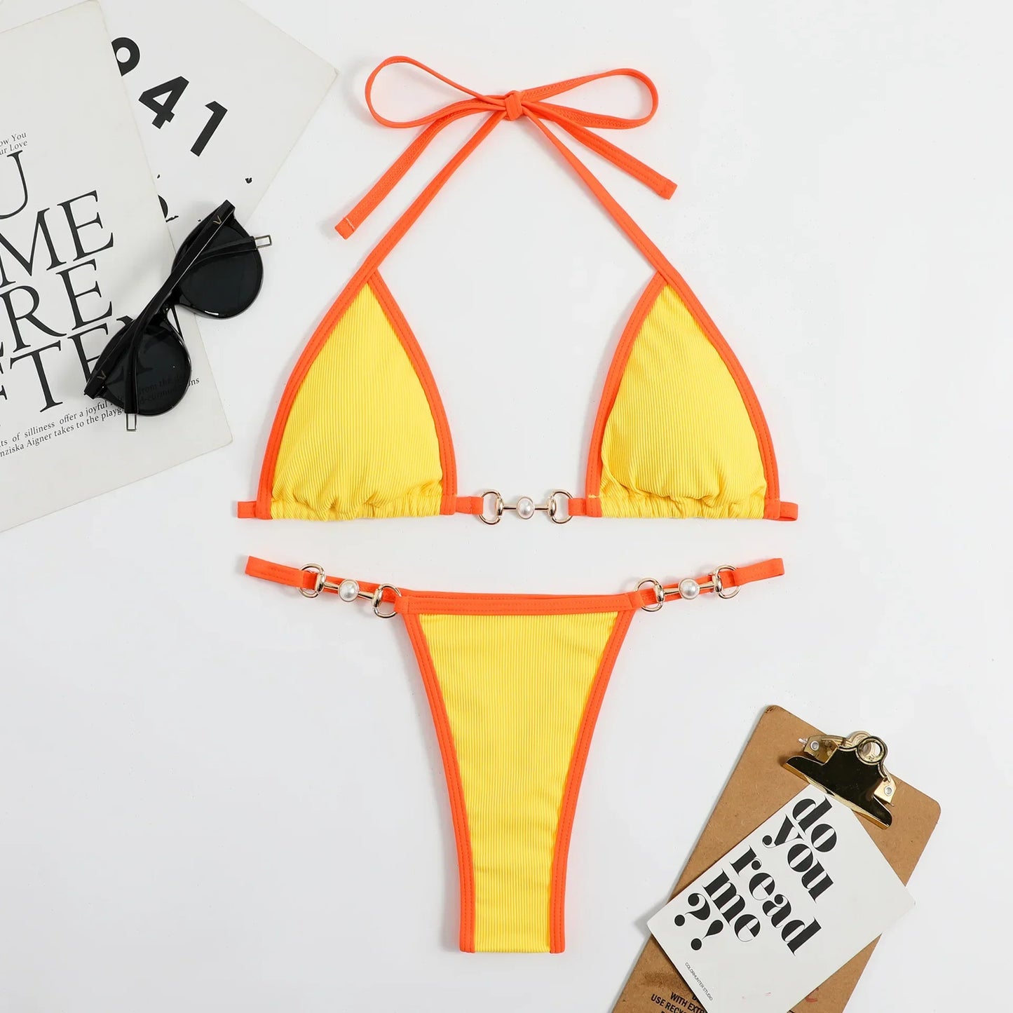 qgtao Sexy TwoPieces Bikini Set Women Random Print Bikini Set Push-Up Swimsuit Sandbeach Swimwear Bathing Suit