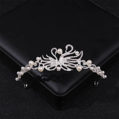 Simulated Pearls Crystal Wedding Tiaras And Crowns For Queen Princess Diadems Gold Silver Color Women Hair Jewelry Hot Sale