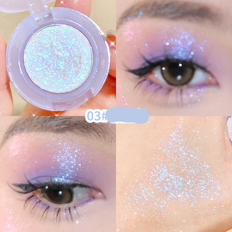 Bulb's Plans Monochrome Eyeshadow Pearlescent Glitter Soft Neutral Makeup Shimmery Eye Shadow Long-Wearing Shiny Beauty Cosmetic