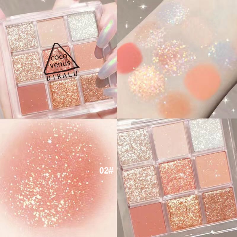 9 Colors Eyeshadow Palette Rose Pink Earth Color Pearly Matte Milk Tea Glitter Eye Shadow Makeup Lasting Korean Cosmetic Set