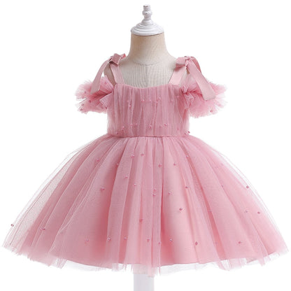 Summer Lace Princess Dresses For Kids 1-5 Year Birthday Dress Flowers Girls Dress Children's Birthday Party Costume Infant Dress