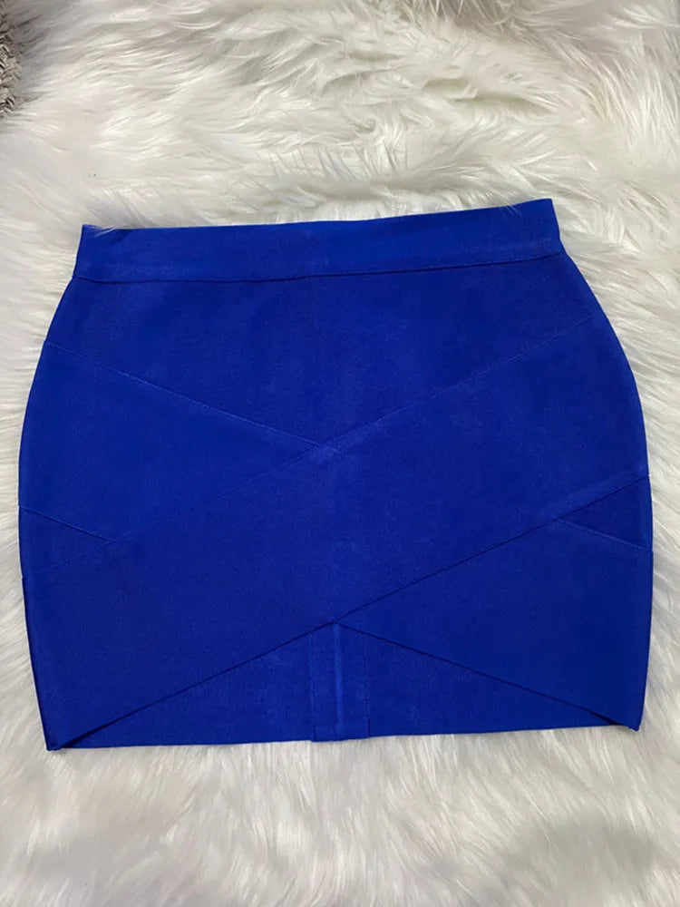 qgtao Ladies High Quality Rayon Black Thick Rayon Pencil Bandage Skirt Cute Mini Skirt