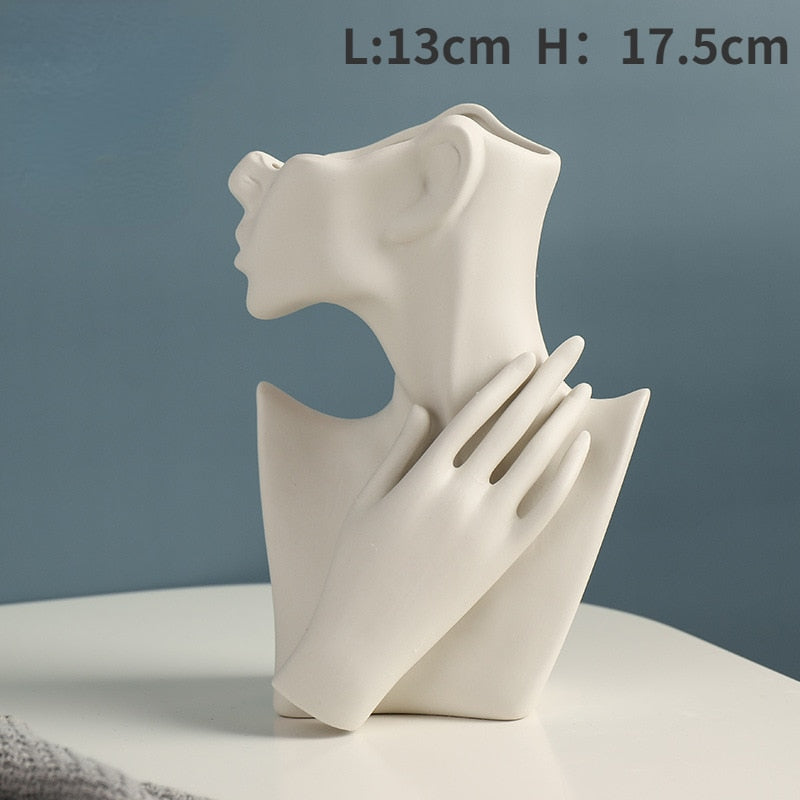 Nordic Style Ceramic Vase Woman Body Model Modern Body Art Vase Home Decoration Creative Flower Pot Living Room Decoration