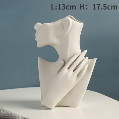 Nordic Style Ceramic Vase Woman Body Model Modern Body Art Vase Home Decoration Creative Flower Pot Living Room Decoration