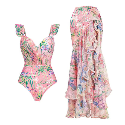 qgtao New Arrival Push Up Women Bikini Set Floral Printed Ruffle Bikinis Strappy Bandage Swimwear Brazilian Biquini Bathing Suit