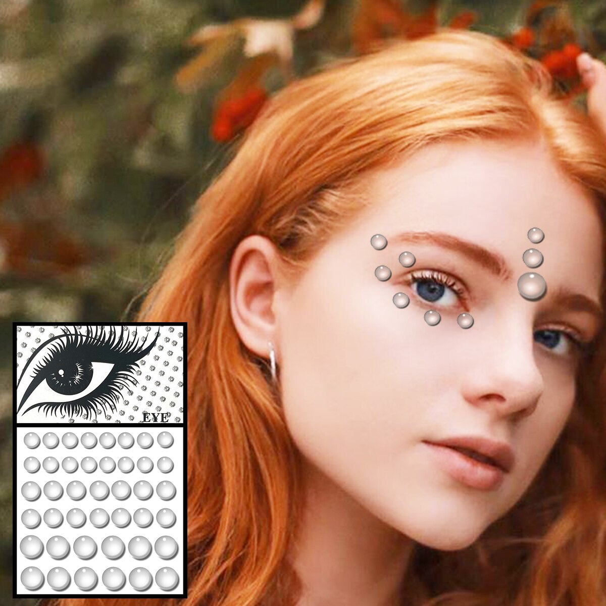 Face Gems Temporary Tattoos Eye Eyeshadow Diamonds Pearl Jewels Makeup Sticker Glitter Dots Jewelry Nail Art Halloween Festival