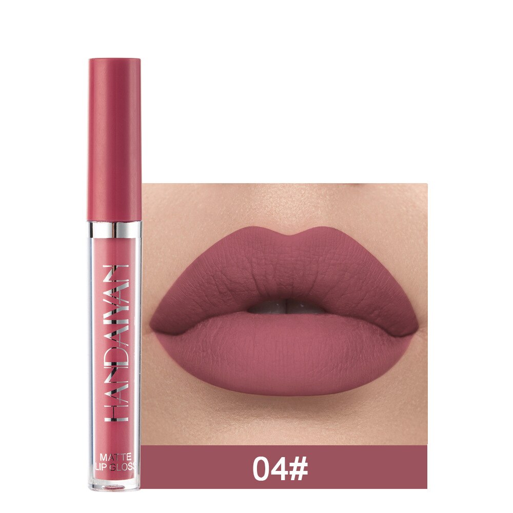 Waterproof Long Lasting Non-stick Cup Lip Gloss Makeup Red Lip Tint Lazy Lipstick Velvet Matte Sexy Red Lip-shaped Moisturizing