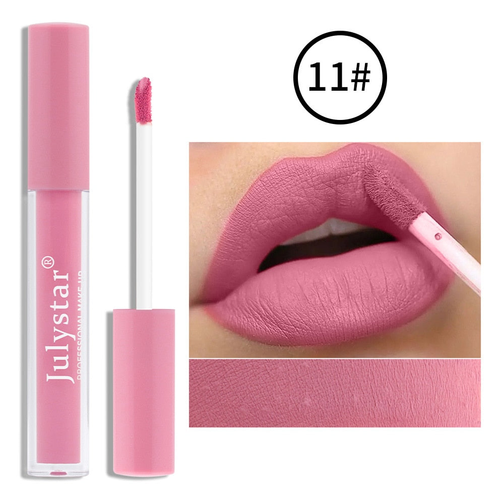 12 Colors Matte Velvet Lip Gloss Waterproof Long Lasting Liquid Lipstick Cosmetics Beauty Stay 24 Hours Makeup