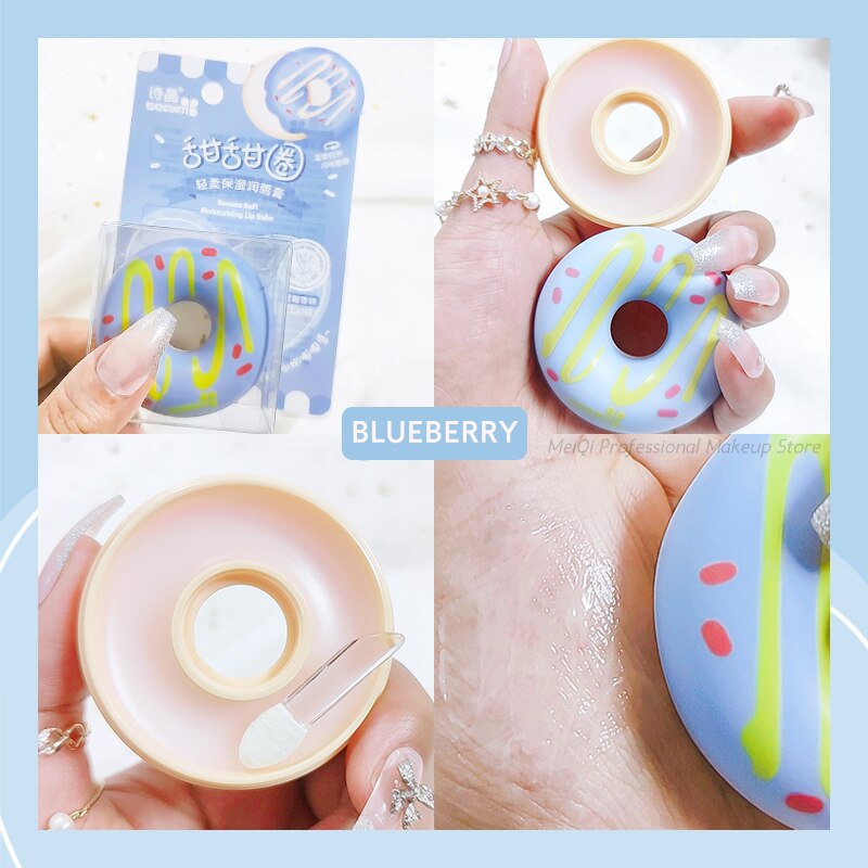 Donuts Moisturizing Lip Balm Natural Fruity Fragrance Lip Moisturizers Makeup Long-lasting Smooth Anti-Dry Hydration Lip Care