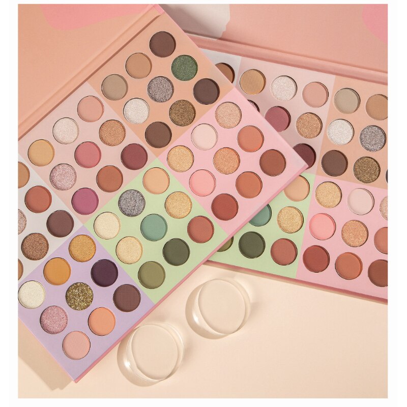 54 Color Women´s Eye Shadow Palette Makeup Eyes Smooth and Fine Texture Gold Onion Powder EyeShadows Bright Shadows for The Eyes