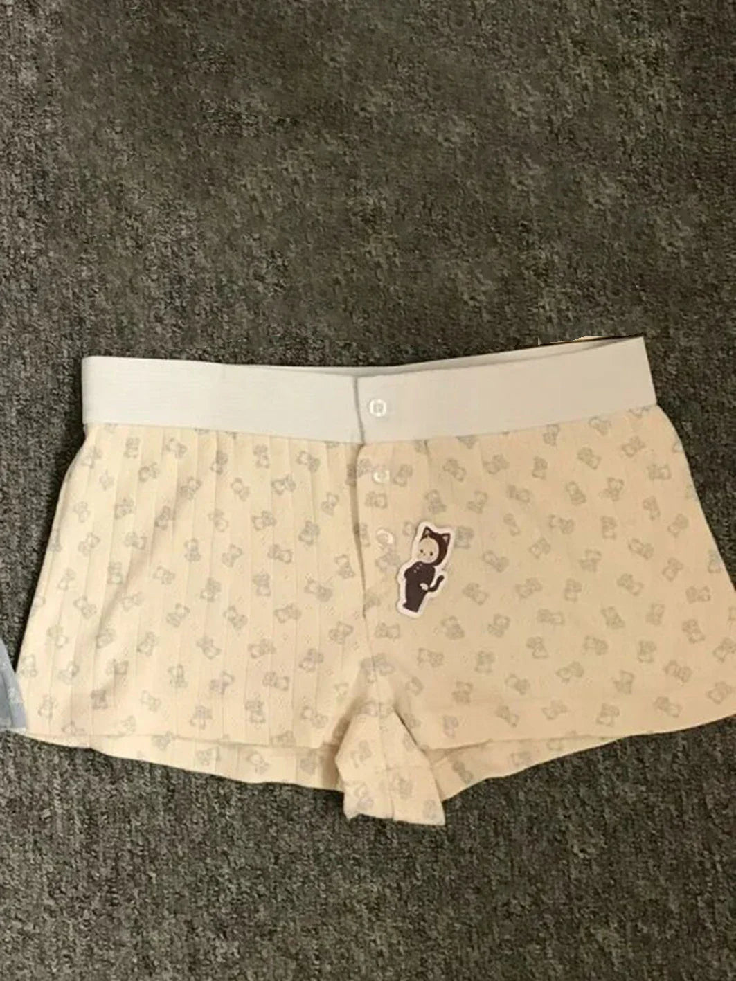 Little Bear Eyelet Cotton Vest Shorts Set Summer Sweet Bow Lace Camis Tops And Shorts Vintage Cute 2 Piece Sets Women Outfit New