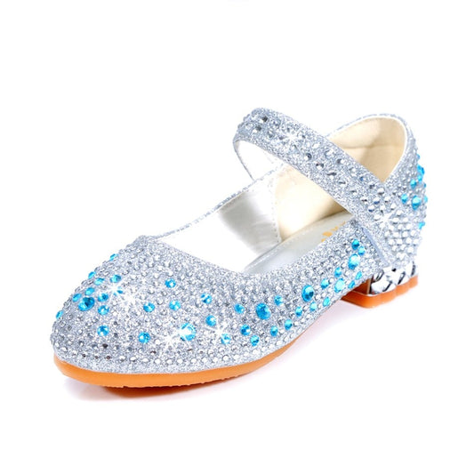 Girl Cinderella Princess Shoes Children Elsa Mary Jane Sparkle Shoes Kids Princess Party Dress Heels Wedges Ball Slip On Sandals