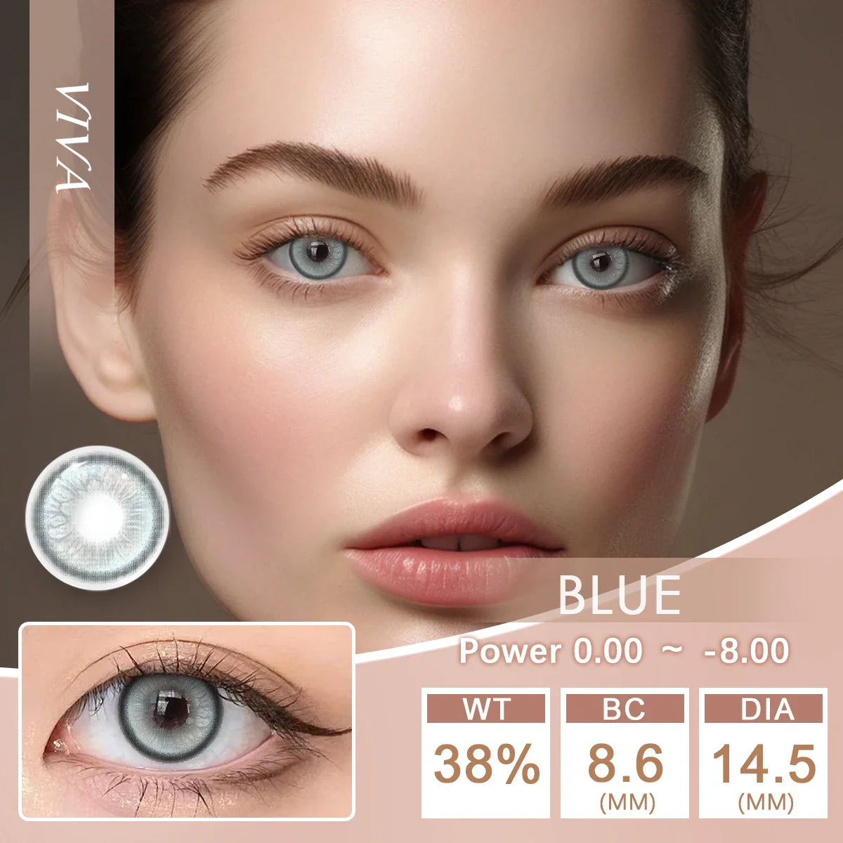 qgtao Hot Sale Natural Colored Contact Lenses Half Year Color Contact Lenses Multicolored Colored Contact Lens Blue Eye Lens