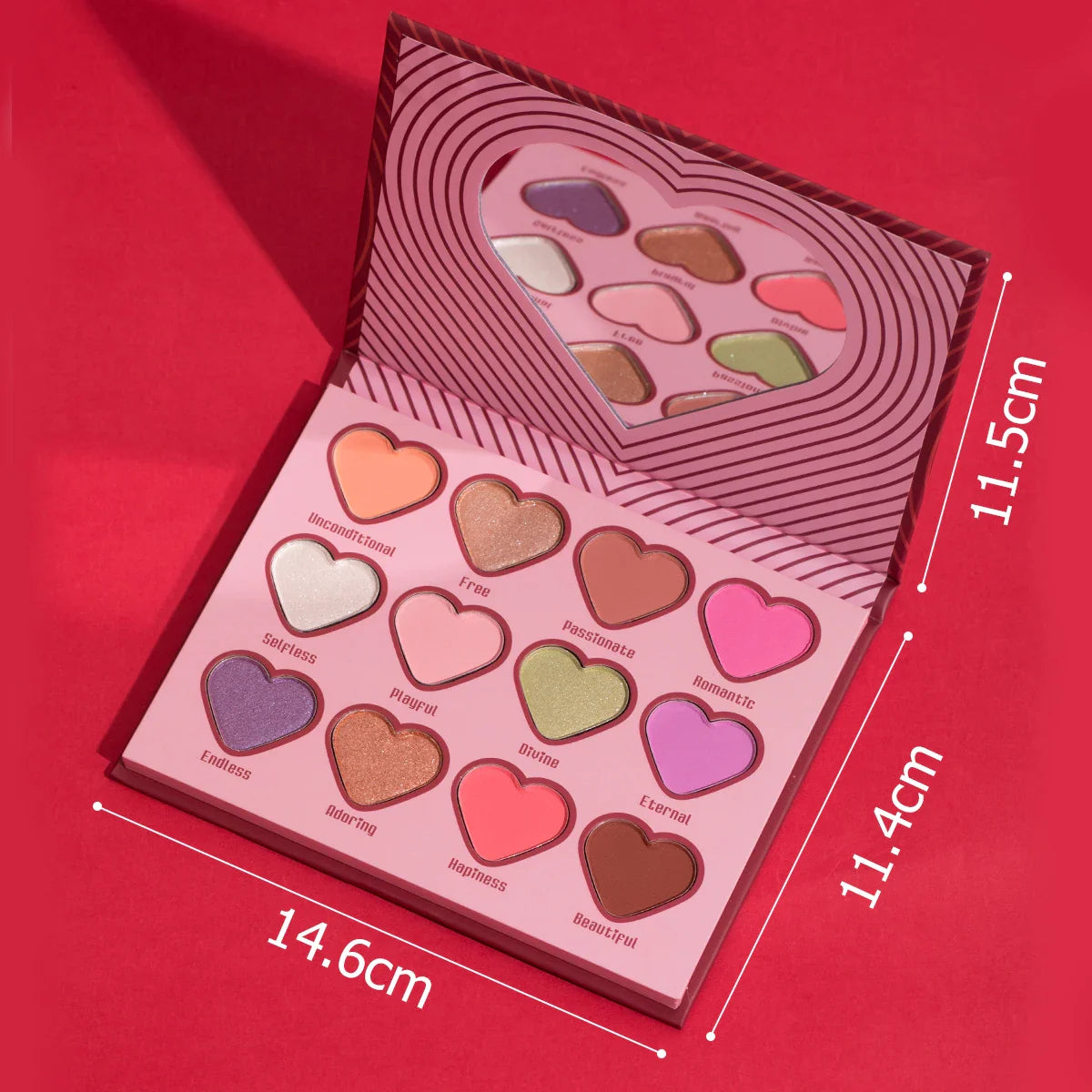 qgtao High Quality Cosmetic Gifts For Girlfriend On Anniversary Talc-Free Heart Eyeshadow Palette Shimmer Spring Eyeshadow Eye Makeup