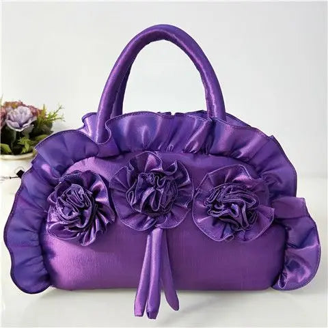 qgtao Gothic Purple Y2k Hand Bag Women New Dark Lolita Soft Chic Handle Purse Female Vintage Flower Cute Mini Bag Bolso Mujer