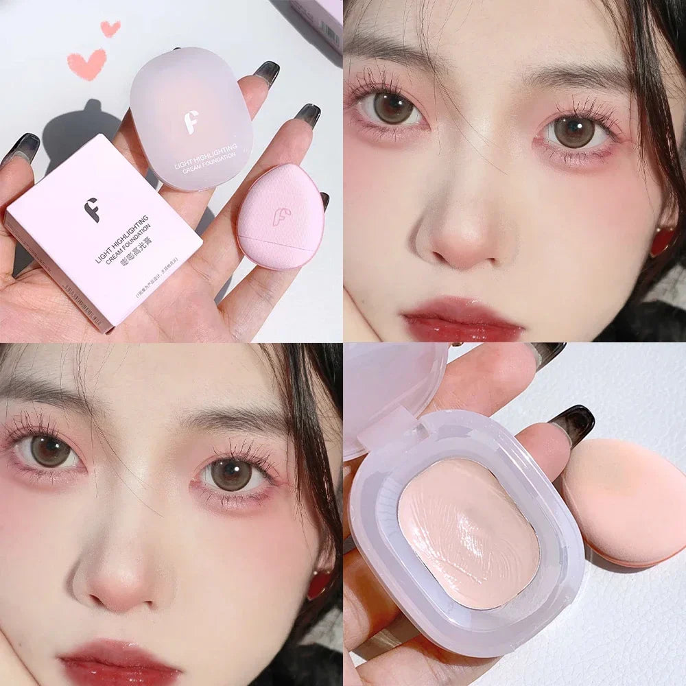 qgtao 4 Colors Contouring Highlighter Cream Mashed Potato Texture Waterproof 3D Face Illuminator High Gloss Lasting Facial Makeup