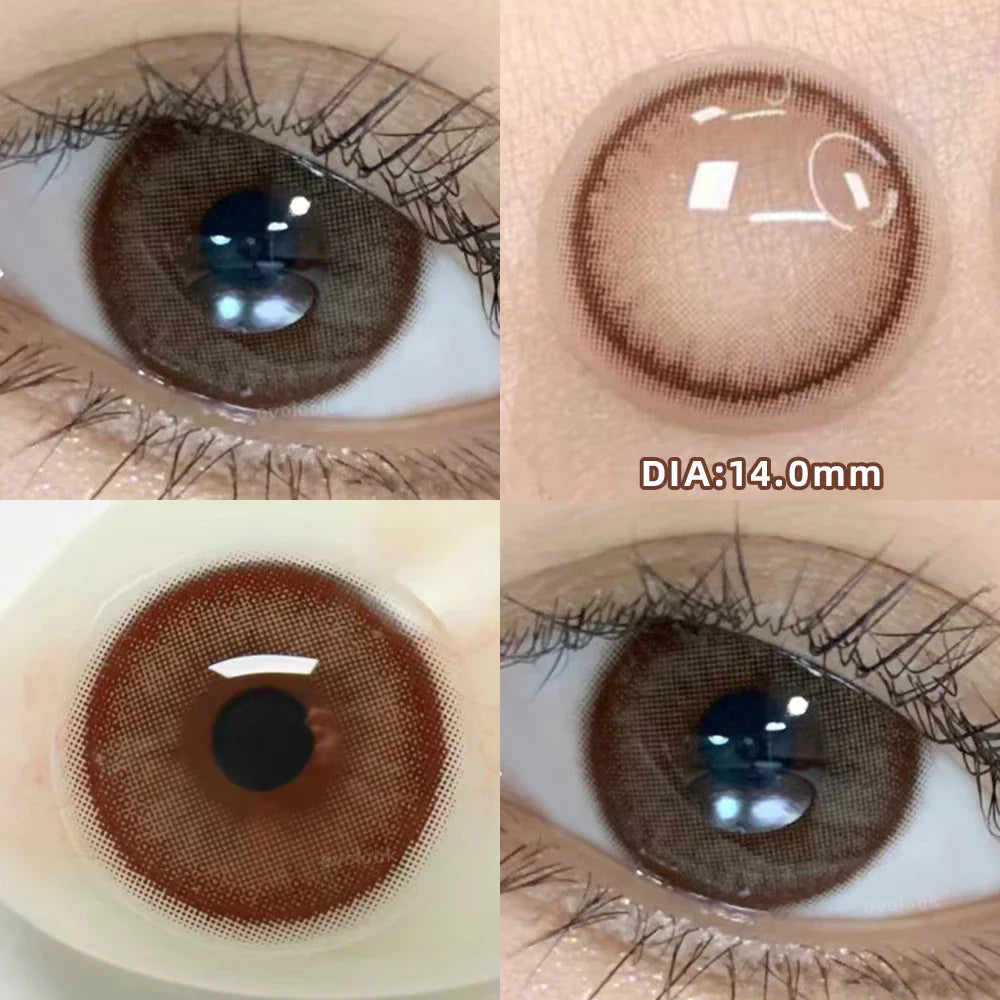 qgtao 2PCS/Pair Free Delivery Colored Contact Lenses Myopia Prescription Lens Natural Pupils Color Lenses Blue Brown Lens