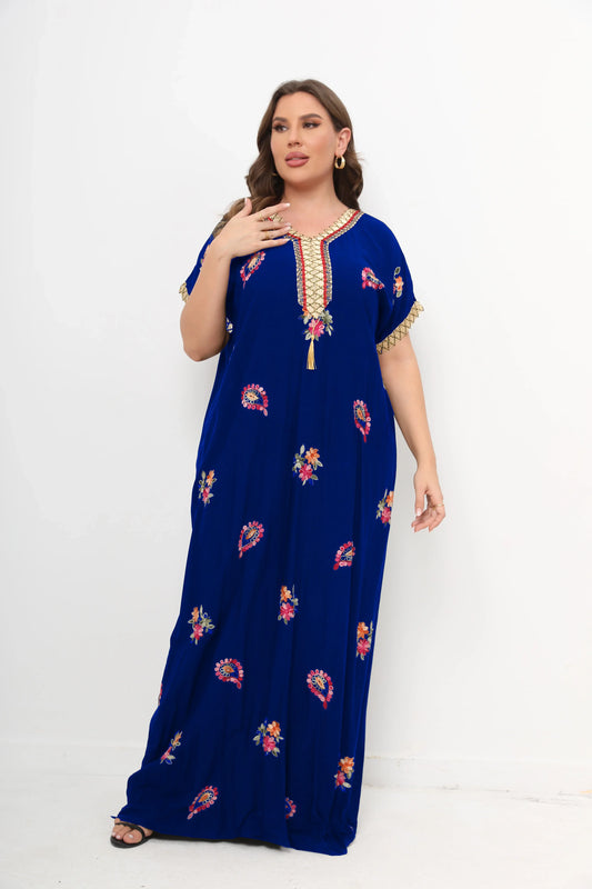 qgtao 2 Pieces Set African Dresses For Women Cotton O-neck Jilbab Short Sleeves Kaftan Dubai Abaya Hijab Muslim Plus Size Robe