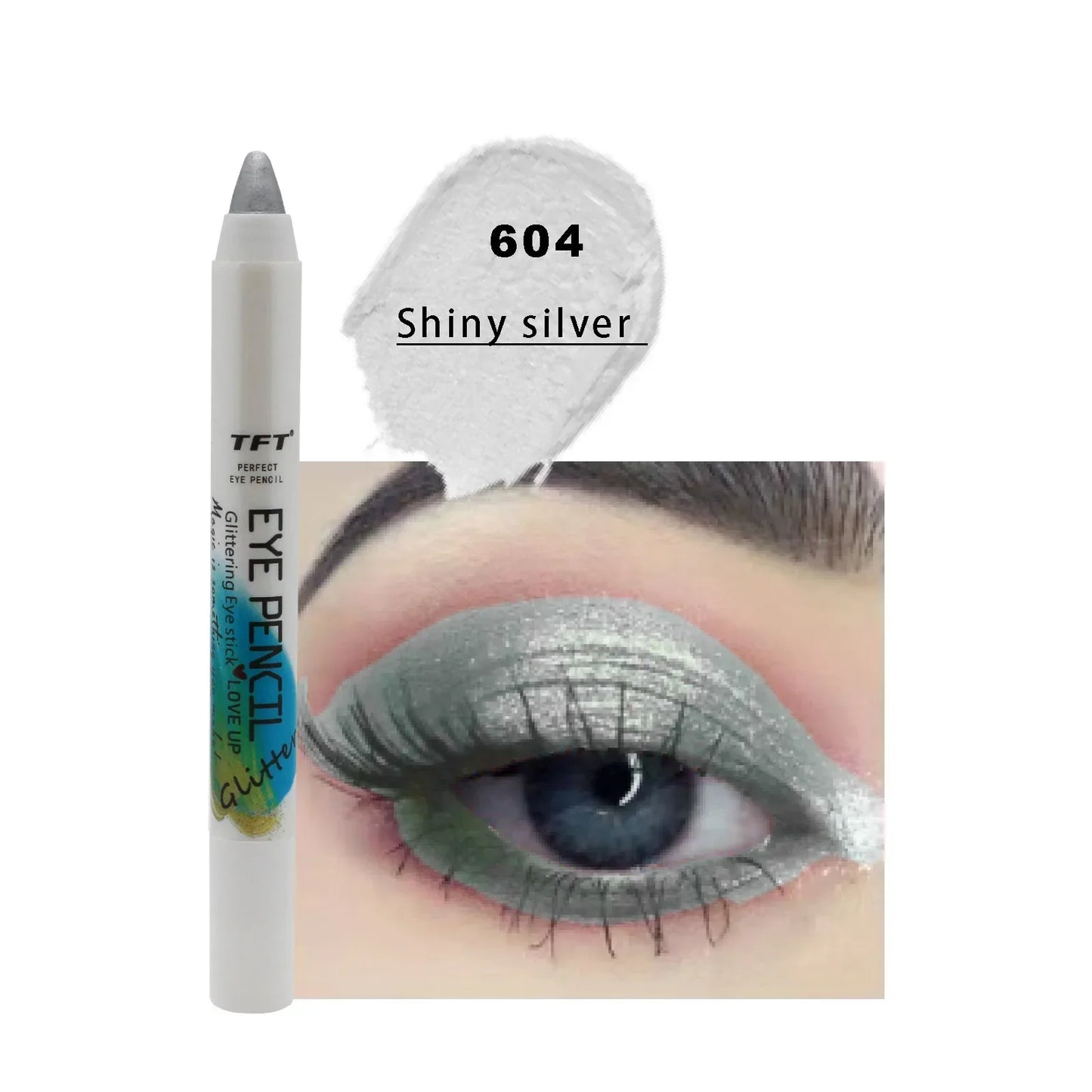 qgtao Pearlescent Eyeshadow Pencil Glitter Silkworm Liner Pen Highlighter Long Lasting Matte Eye Shadow Stick Eyes Makeup Cosmetics