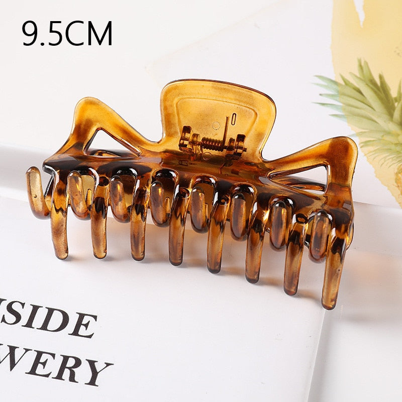 1PC Korean Solid Large Hair Claw Elegant Acrylic Hairpins Barrette Crab Hair Clips for Women Girls Headwear Hair Accessories