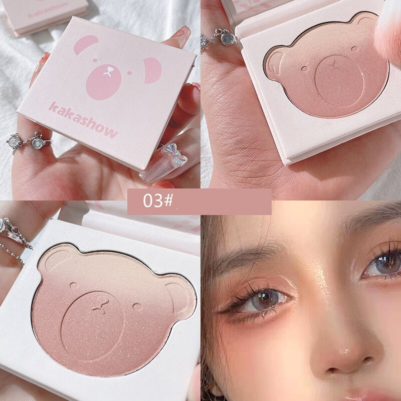 Lovely Bear Natural Matte Blusher Smooth Powder Pink Blush Long Lasting Waterproof Easy to wear Pigmented Cheek Makeup Cosmetics