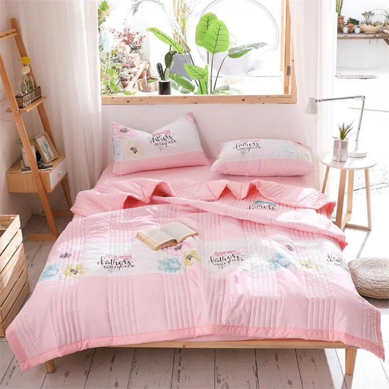 Yeknu Home Textile Bedding Quilt Blankets Throw Bedspread Summer Quilt King Queen Twin Washed Cotton Comforter Bed Quilted Quilt