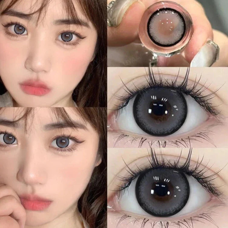 qgtao 15mm Big Diameter Black Lenses 14.5mm Lenses  Colored Contact Lenses for Eyes Big Eye Lenses Natural Look Lenses