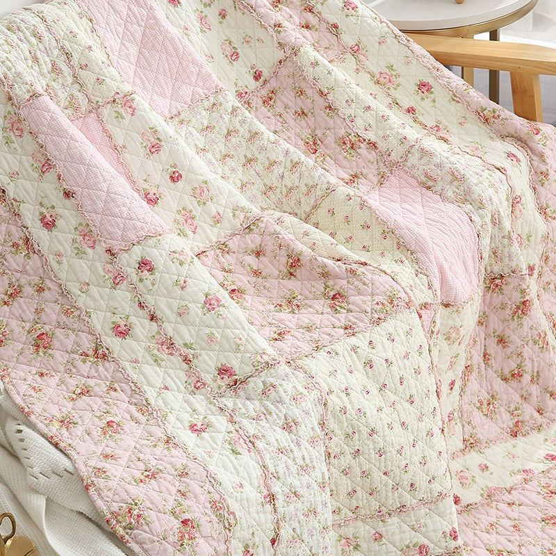 Yeknu Patchwork Cotton Bed Quilt 1PC Bedspread on the Bed CHAUSUB Coverlet for Summer Twin 150*200 Sofa Cover Floral Quilted Blanket