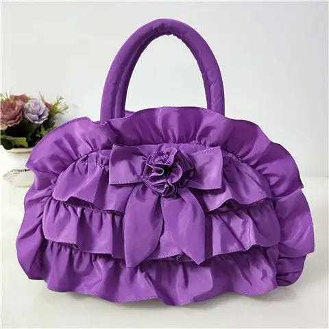 qgtao Gothic Purple Y2k Hand Bag Women New Dark Lolita Soft Chic Handle Purse Female Vintage Flower Cute Mini Bag Bolso Mujer