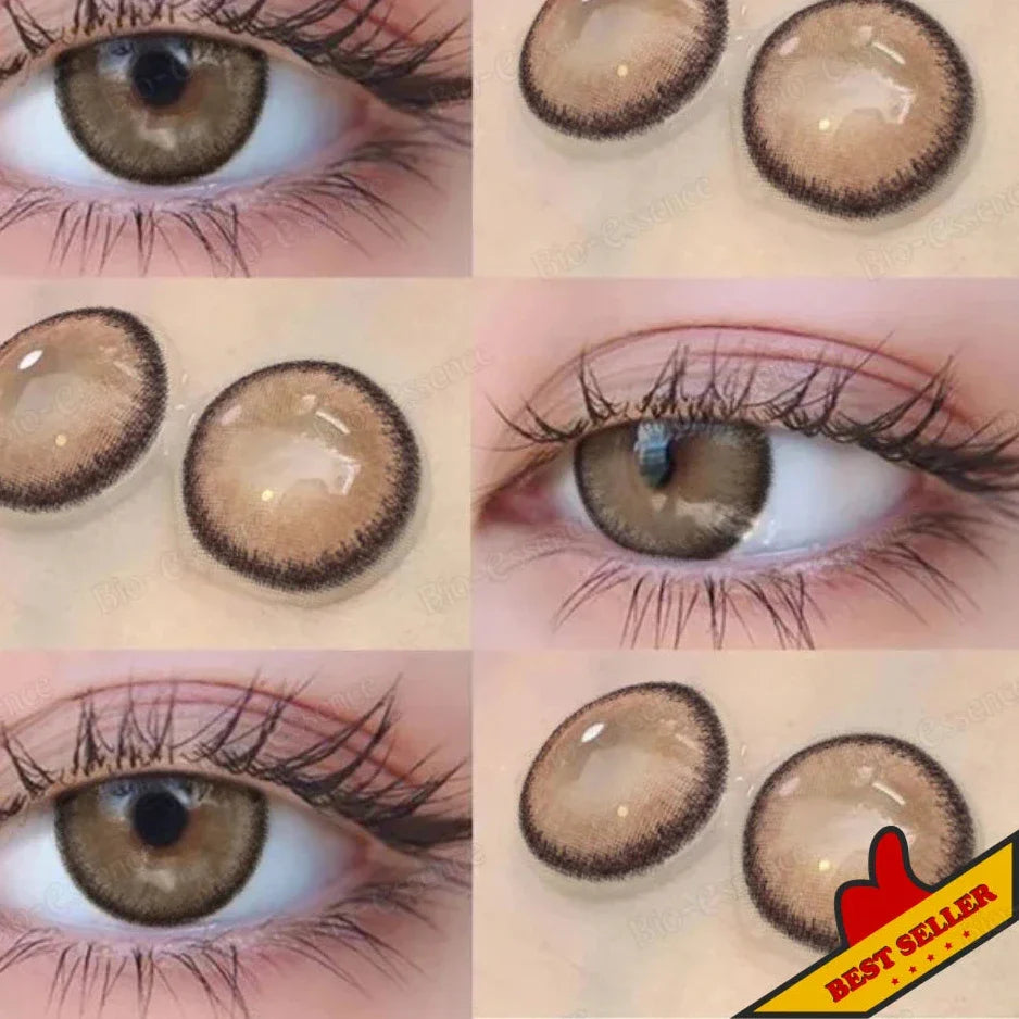 qgtao  1 Pair Colored Contact Lenses With Prescription Myopia Lenses Brown Contact Lenses High Quality Natural Lenses