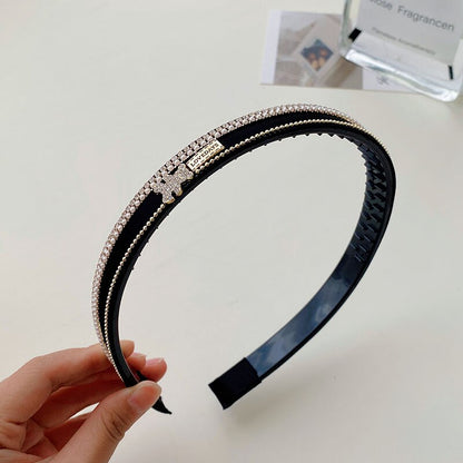 Luxury Rhinestone Chain Headband Fashion Hair Accessories Women's Shiny Trend Full Drill Hairband Hair Band Girl Headwear New